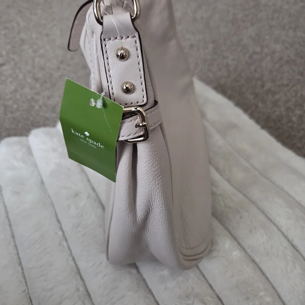 Kate Spade Pine Street‎ Finley Pebbled Leather Cream Handbag Hobo Bag NWT *READ